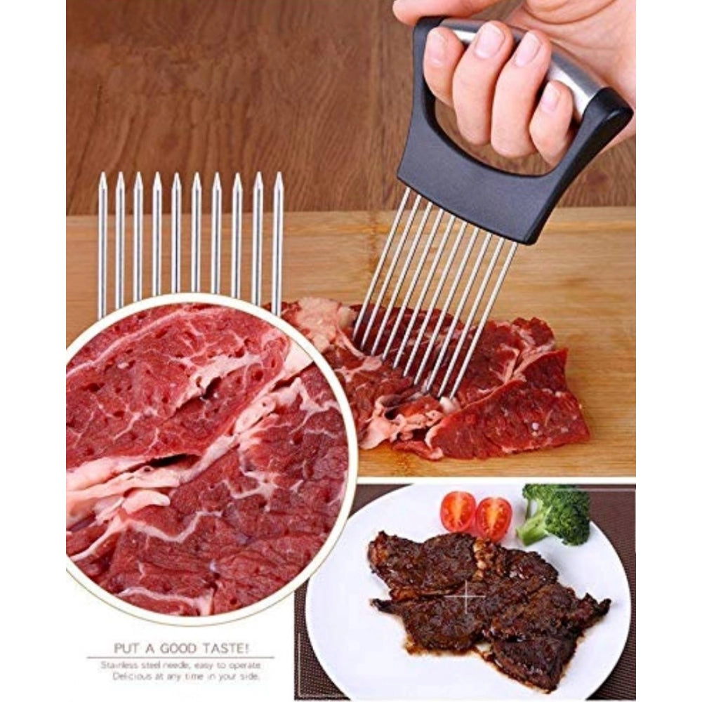 Assorted stainless steel onion holder with sharp stitches, durable pin joints, and multi-purpose as a meat tenderizer