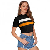 Yellow 95% polyester 5% spandex women's western top, solid fabric for casual wear