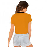 Women's short sleeve cotton western wear T-shirt (yellow)