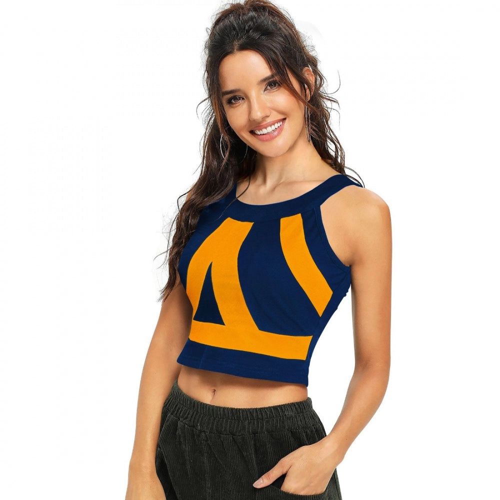 Yellow 95% Polyester 5% Spandex Women's Western Wear Top, solid fabric for fashionable casual wear