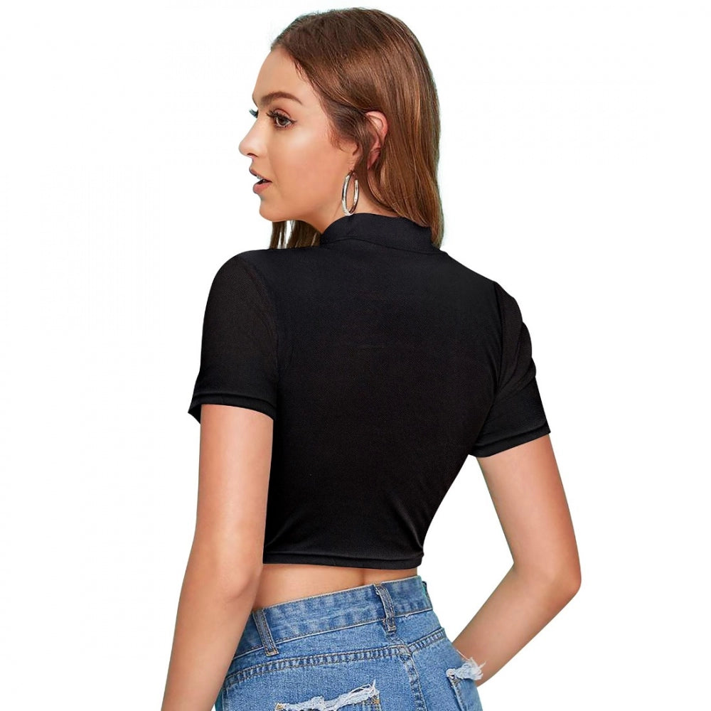 Yellow solid 95% polyester 5% spandex western wear top for women, suitable for machine wash or hand wash