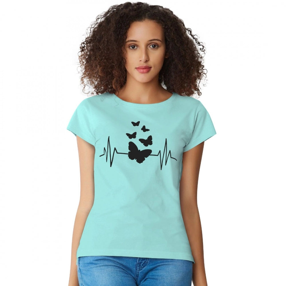 Teal cotton western t-shirt women's casual wear