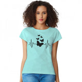 Teal cotton western t-shirt women's casual wear