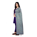 Grey cotton jari woven work dupatta, 2-2.4 mtr long, traditional Indian women's accessory for festive occasions