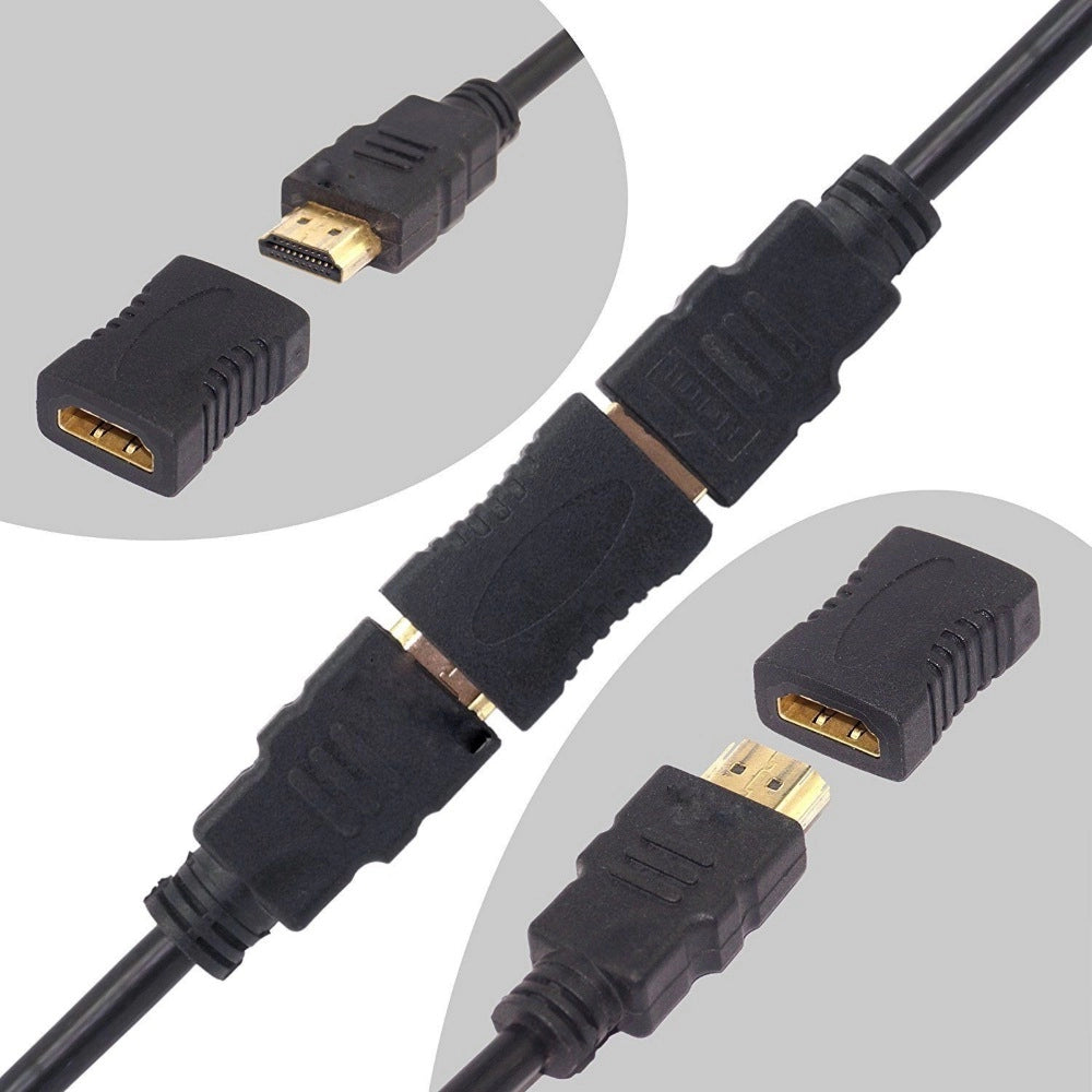 Black HDMI Female-to-Female Extender Jointer for 4K, 3D, and Audio Return Channel devices