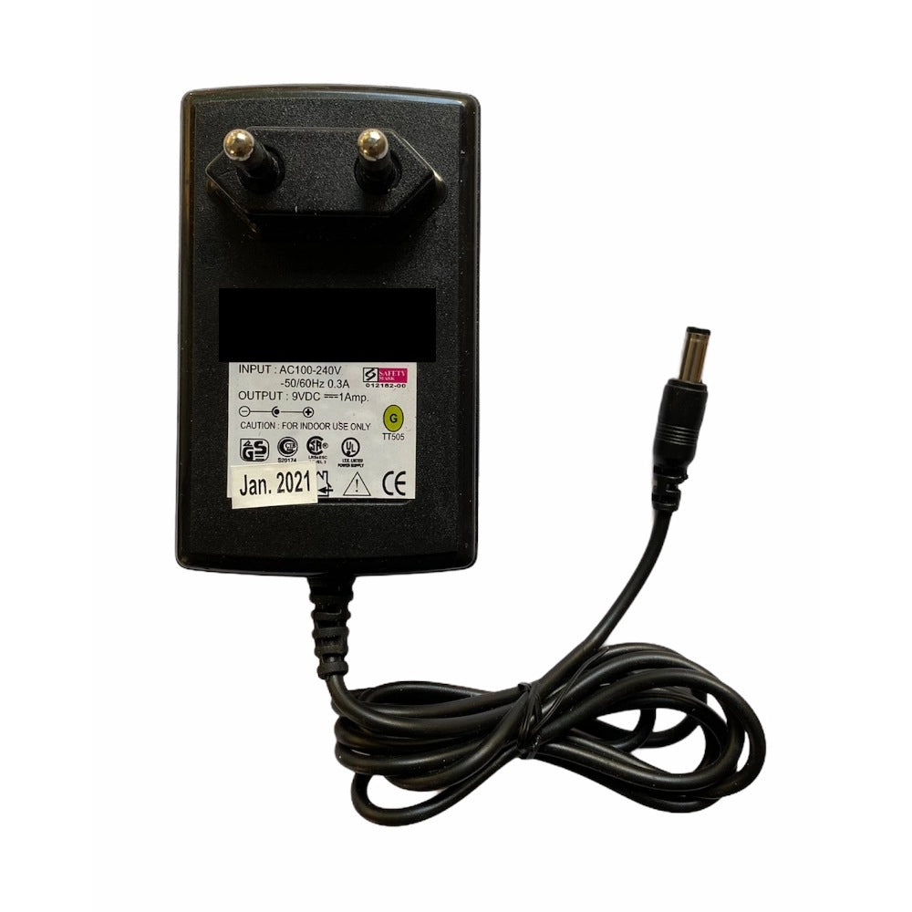 Black 9V 1A Power Adapter for Set Top Box, CCTV System, Router, and Other Electronics with DC Pin