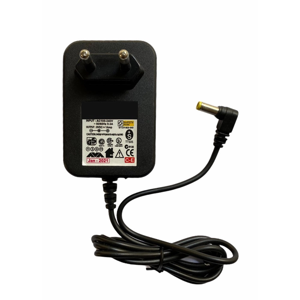 Black 6V 1A Power Adapter for Set Top Box, CCTV, Router, and other electronics