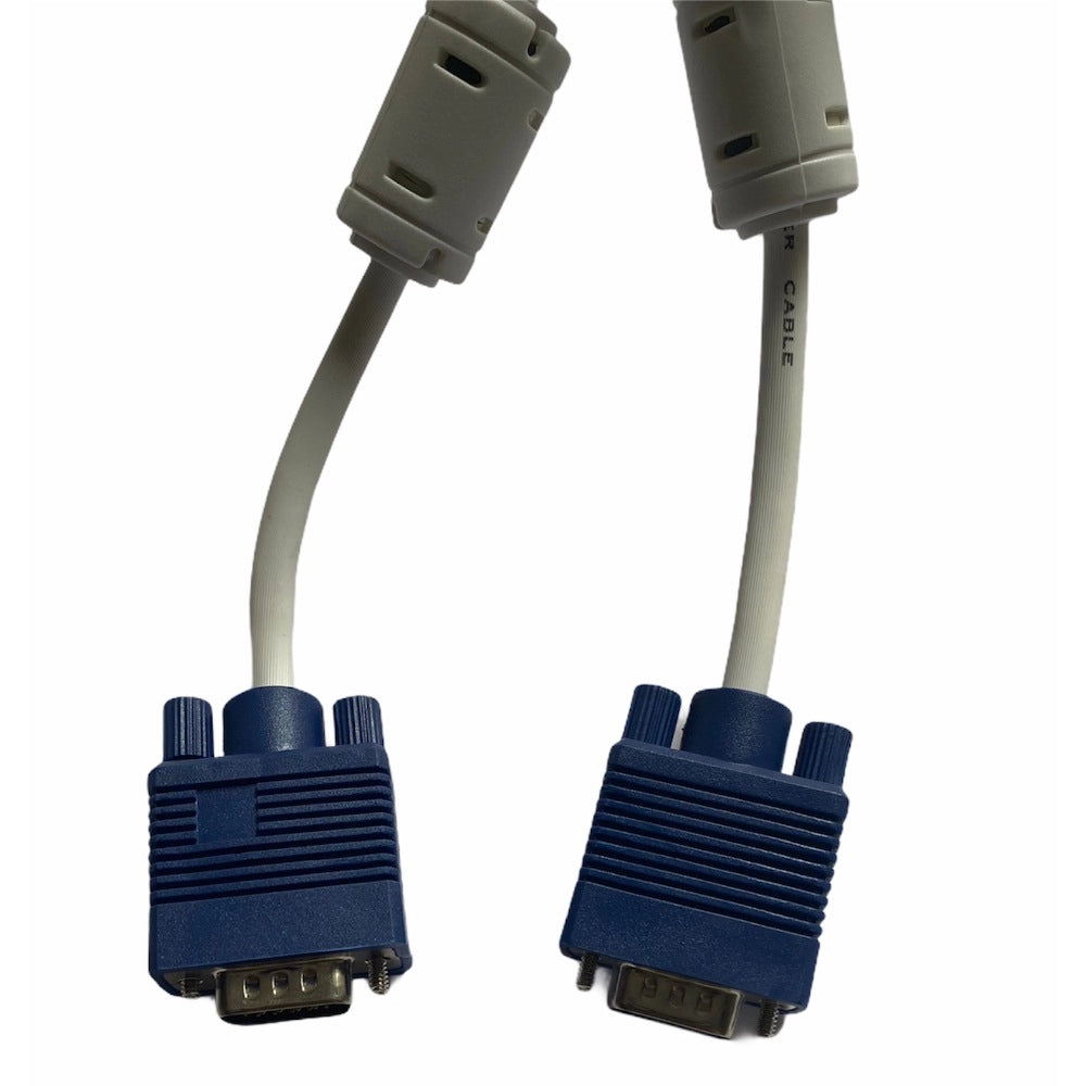 White VGA Cable (Male to Male) 3 Yards - Versatile for PC, Monitor, TV, LCD/LED, Plasma, Projector, TFT connections