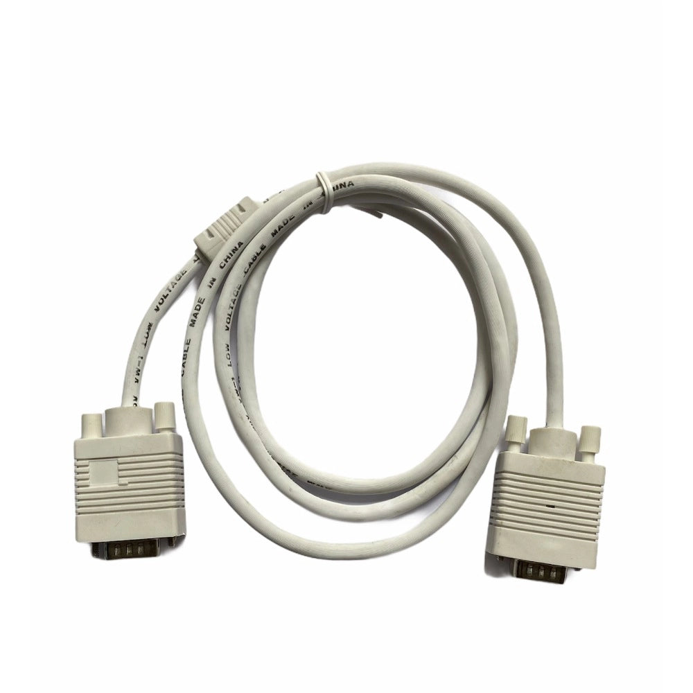 White VGA Cable (1.5 Yards) supports PC, Monitor, TV, LCD/LED, Plasma, Projector, TFT for distortion-free video transmission