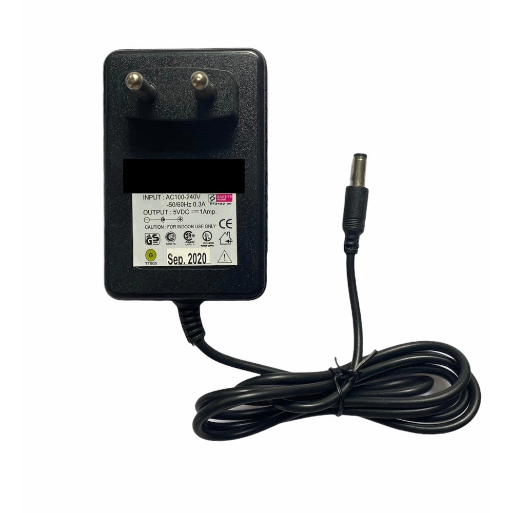 Black 5V 1A Power Adapter for Set Top Box, CCTV System, Router, and Other Electronics