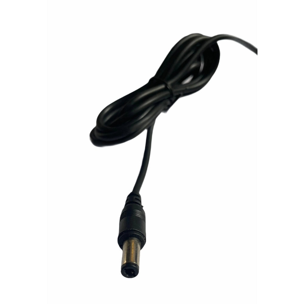 Black DC power cable, 1A, for electronics, visible connector.