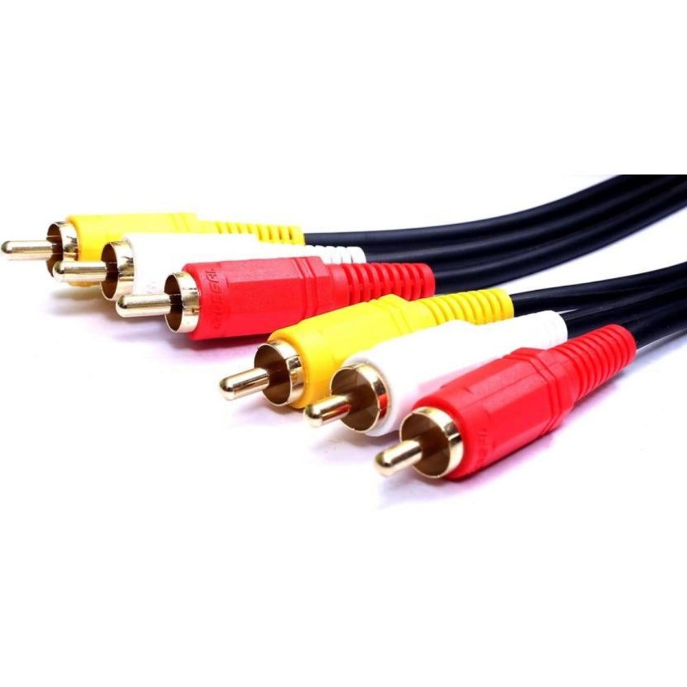 Black 3RCA Male audio video cable, 3 yards long, with red, yellow, and white connectors.