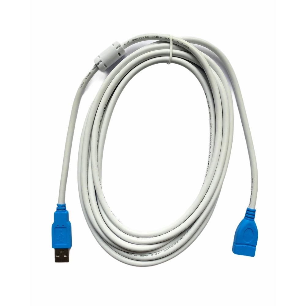 White USB Extension Cable (3 Yards) - Connects LCD, LED, TV, Printer, PC & External Hard Drive