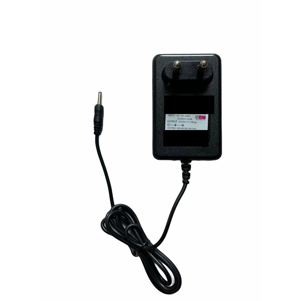 Black 12V 1A Power Adapter - AC Input 100-240V, Visible Pin, Electronic Gadget