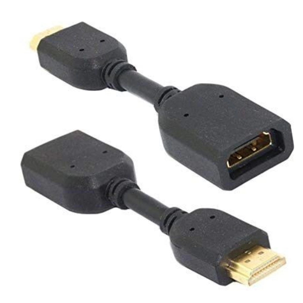 Black HDMI Cable (Male to Female), supports 4K, 3D, ARC for advanced home entertainment connections