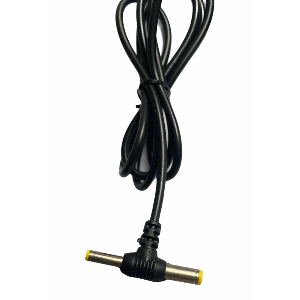 Black DC power adapter cable with Sony pins, 12V 1A, for electronics.