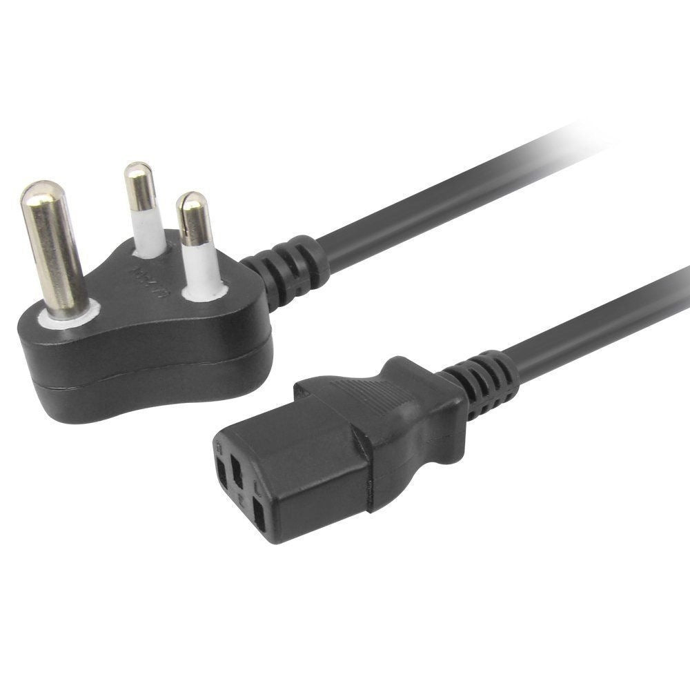 Black 1.2 Meter 3Pin Power Cord for Desktops, Monitors, Printers, UPS, SMPS, Scanners