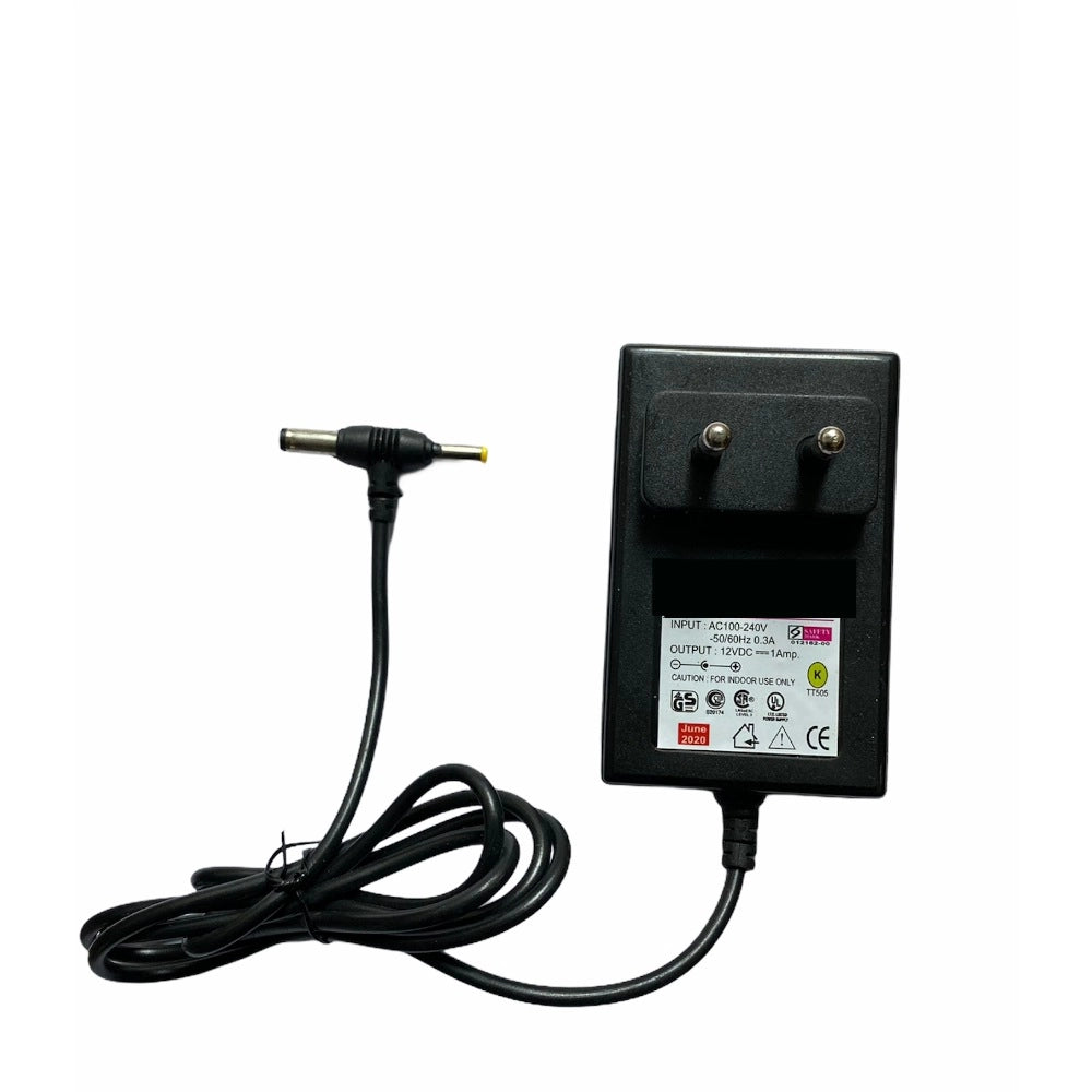 Black 12V 1A Power Adapter - AC Input, for Set Top Box, Router, Electronics