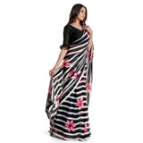Pink Georgette saree set (5-6mtrs) for women, casual and festive wear