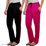 Women's black onion pink cotton regular fit lower pajamas, 2 pack