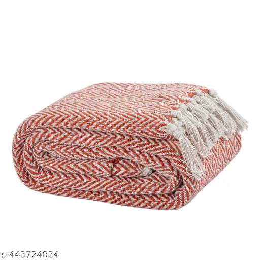 Lavender 50x60 inch plush, soft cotton throw blanket perfect for couch, bed, or sofa chair