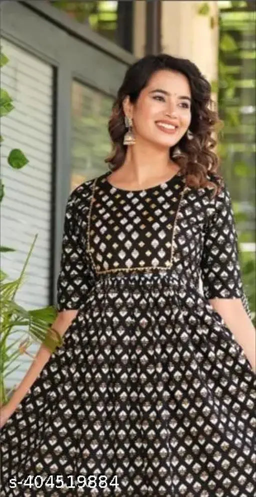 Gold tiered rayon kurti, maroon with traditional charm, three-quarter sleeves
