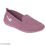 Textured synthetic ballerinas, trendy premium bellies for women - India