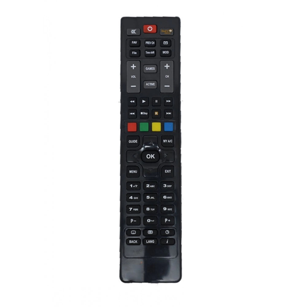 Multi color DTH Set Top Box Remote (With Recording), compatible with Dish TV+ HD Set Top Box, ergonomic design for long-distance control, infrared connector, zinc carbon battery