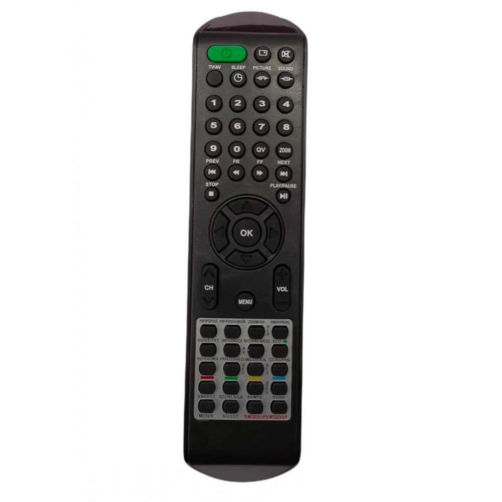 Multi color LCD/LED remote SMT 22, compatible with SANSUI TV, infrared range 30 feet, ergonomic design for comfortable use from sofa or bed