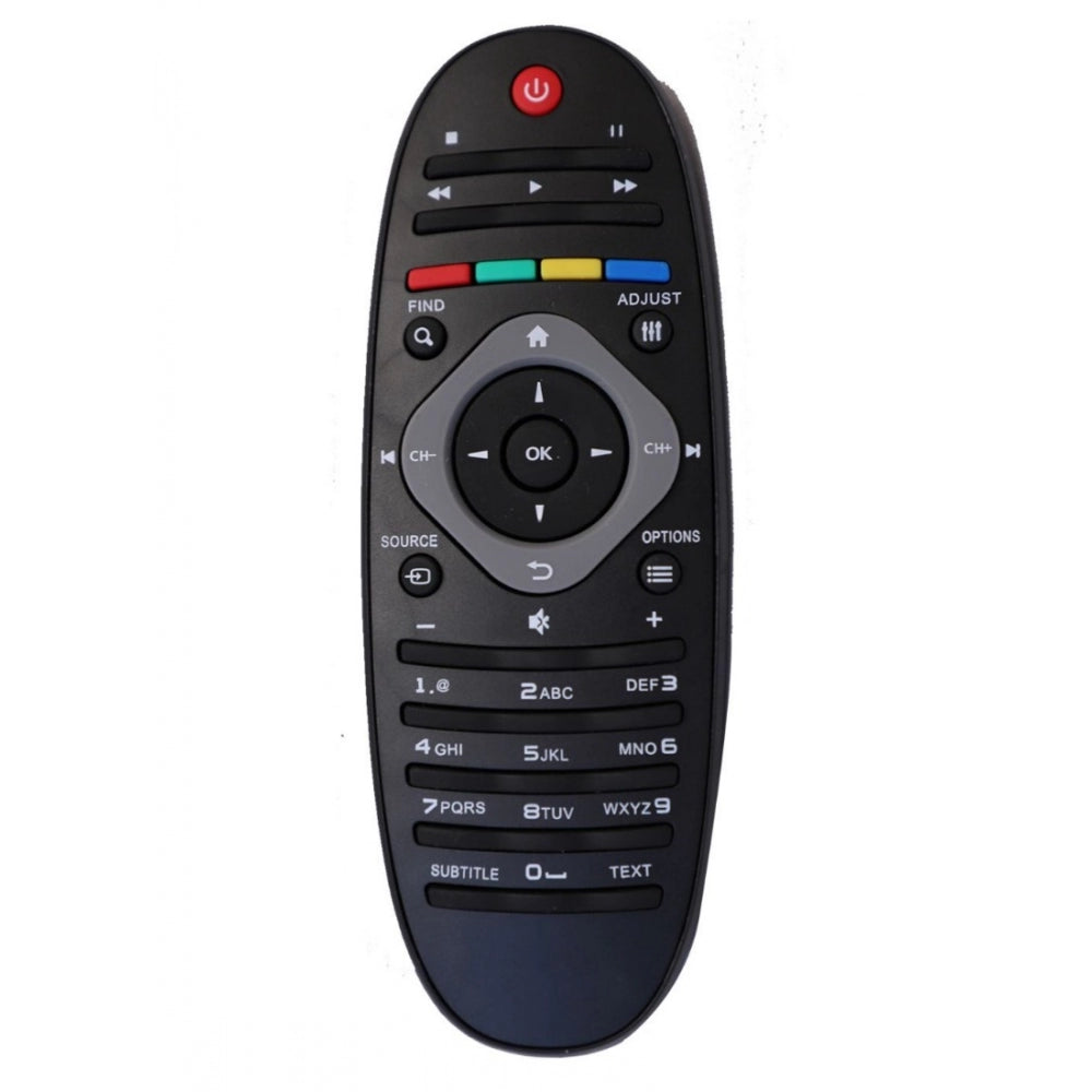 Multi-colored universal LCD/LED remote URC 120 (without D2H), infrared connector, zinc carbon battery, max range 30 feet, compatible with Philips old model, ergonomic design for long-distance control