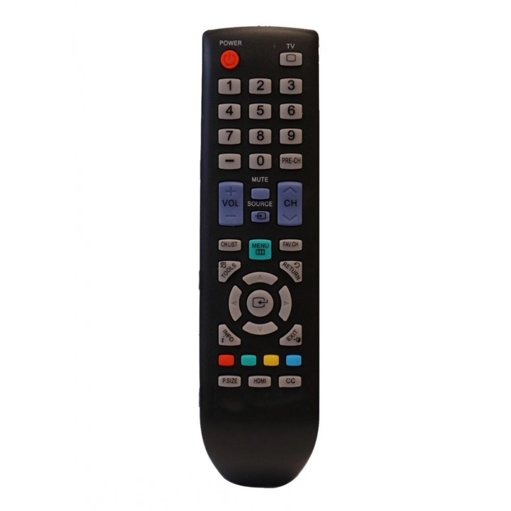 Multi-colored LCD/LED remote URC 74, compatible with Samsung TVs, ergonomic design, infrared, zinc carbon battery, maximum range 30 feet