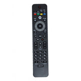Multi-colored universal URC 126 LCD/LED remote for Philips TVs, ergonomic design, long-range infrared control with zinc carbon battery