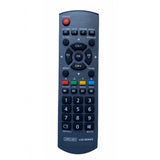 Multi-colored LCD/LED remote URC 401 for Panasonic TV, long-range infrared with ergonomic design