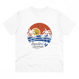 White PC Cotton Men's Summer Printed Half-Sleeve T-Shirt (180GSM), perfect for casual summer occasions