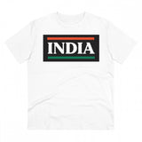 White PC Cotton India Printed Men's T-Shirt (180GSM), half sleeve, round neck - casual occasion wear