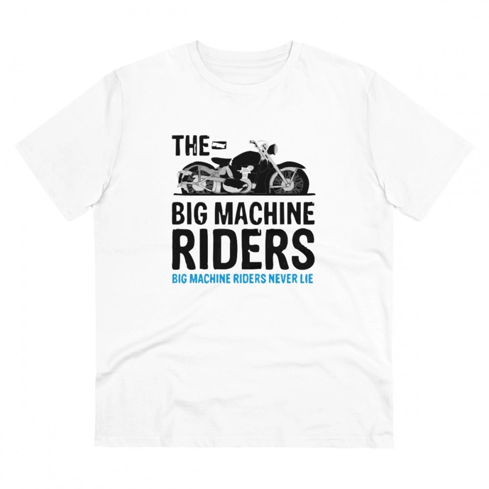 White PC Cotton Men's Bike Ride Design T-Shirt (180GSM), half sleeve round neck for casual occasions