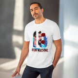 White PC Cotton Men's Cricket Design Half Sleeve T-Shirt (180GSM), casual wear on model