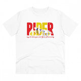 White PC Cotton Men's Bike Ride Design T-shirt with half sleeves and round neck, casual occasion