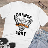 White PC cotton cricket design printed men's t-shirt with half sleeves and round neck, 180GSM thread count