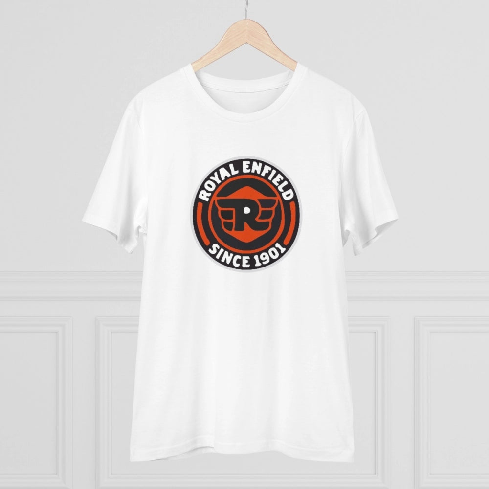 White PC cotton Men's Bike Ride Design T-shirt, half sleeve, round neck, 180GSM thread count for casual wear