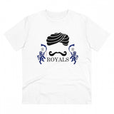 White PC Cotton cricket design men's half sleeve t-shirt, casual wear with round neck