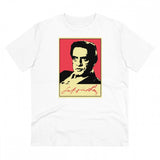White PC Cotton Bengali Designs Printed Men's T-Shirt (180GSM), half sleeve round neck for casual occasions