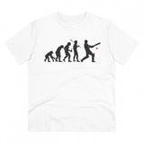 White PC Cotton Men's Cricket Design Half-Sleeve T-Shirt, 180GSM thread count for casual wear