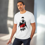White PC Cotton Men's Cricket Design Half Sleeve T-Shirt (180GSM), casual wear for sports fans