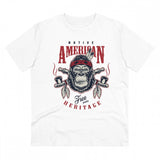 White PC Cotton Gorilla Design Men's T-shirt, half sleeve, round neck, 180GSM thread count for casual wear