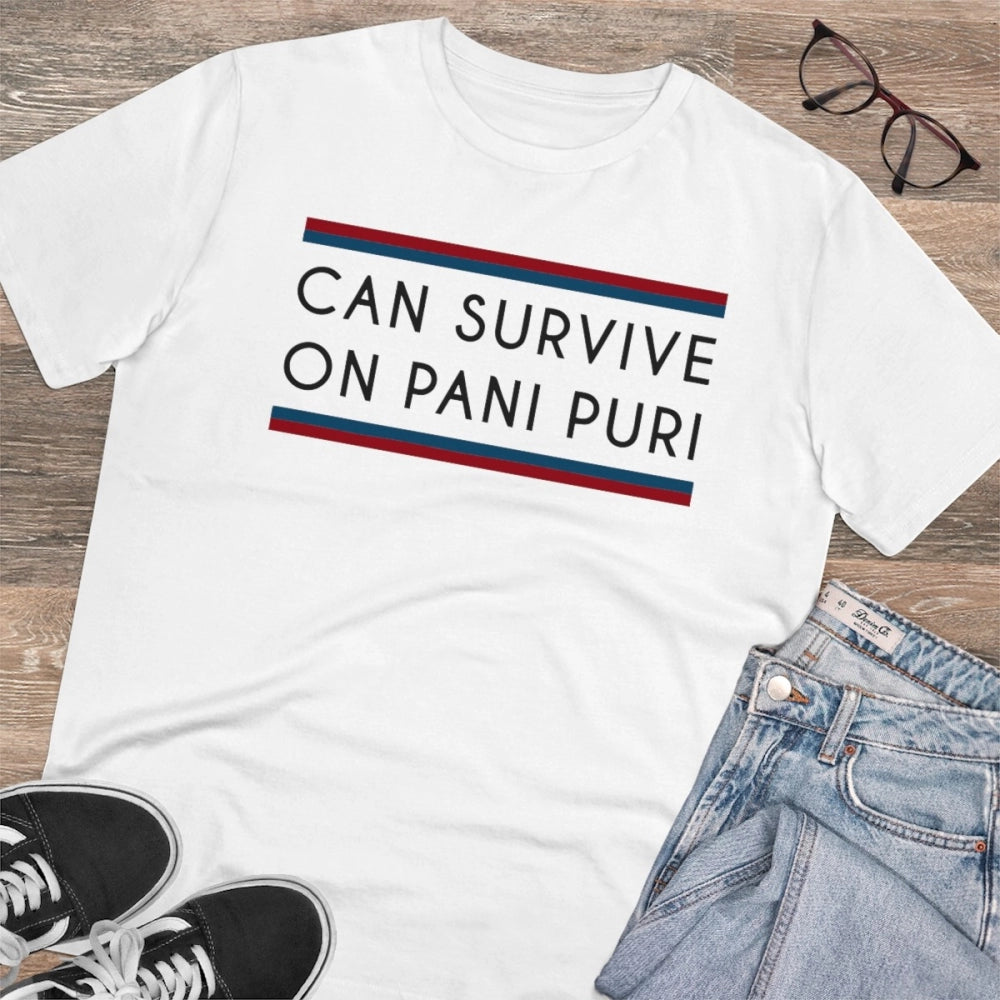 White PC Cotton Men's Quotes Printed Half Sleeve T-Shirt (180GSM), casual wear image on white background