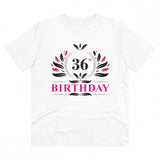 White PC Cotton Men's 36th Birthday Printed Half Sleeve T-Shirt (180GSM), casual occasion wear