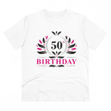 White PC Cotton Men's 50th Birthday Printed Half-Sleeve T-Shirt (180GSM) - ideal for casual occasions