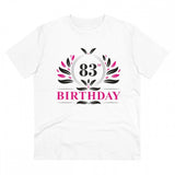 White PC cotton men's 83rd birthday half sleeve round neck t-shirt (180GSM) - festive casual wear for special occasions