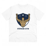 White PC Cotton Fitness Gym T-Shirt (180GSM), half sleeve, round neck for men's casual wear